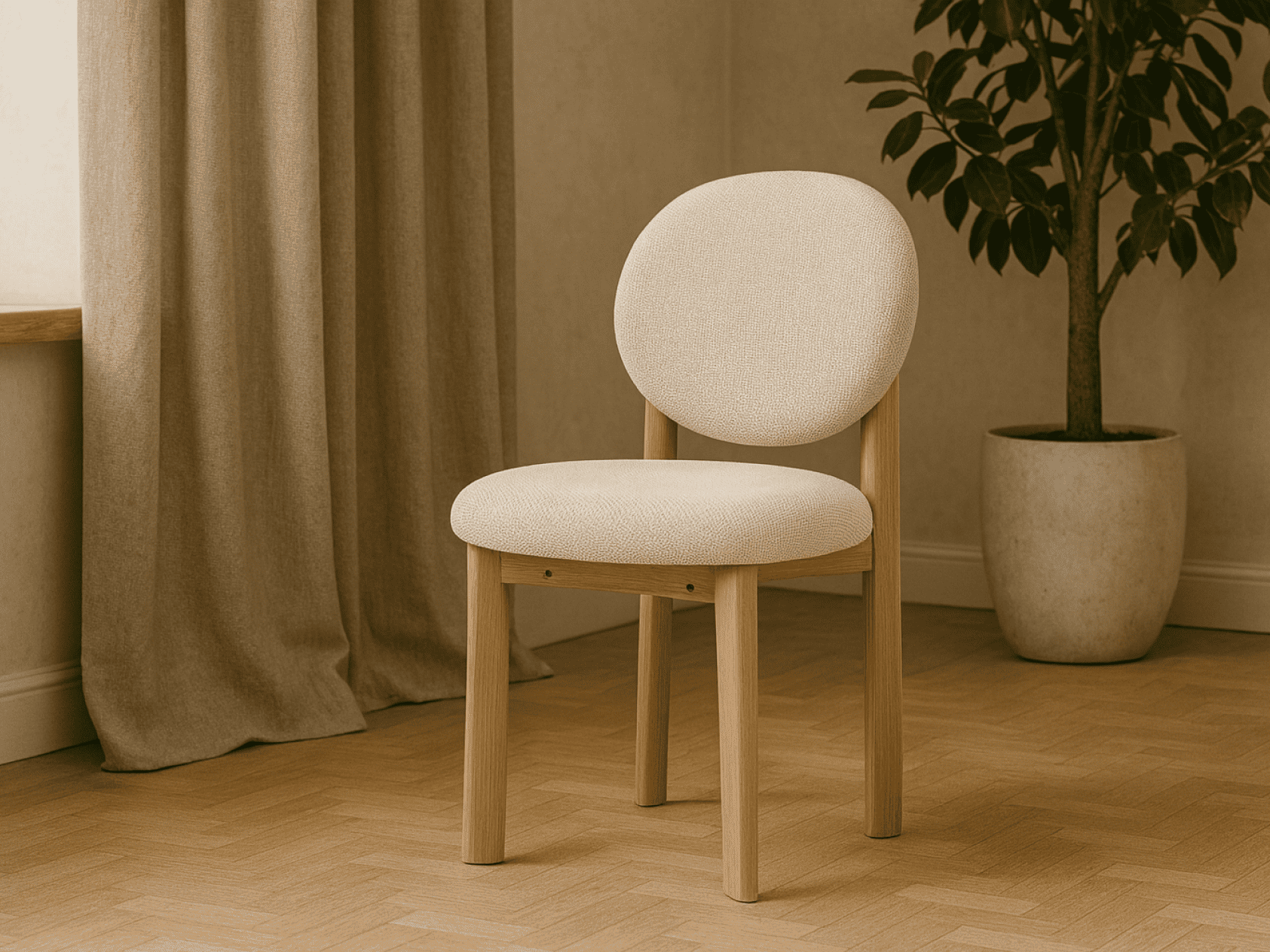 Стул из дуба Orga единый размер бежевый